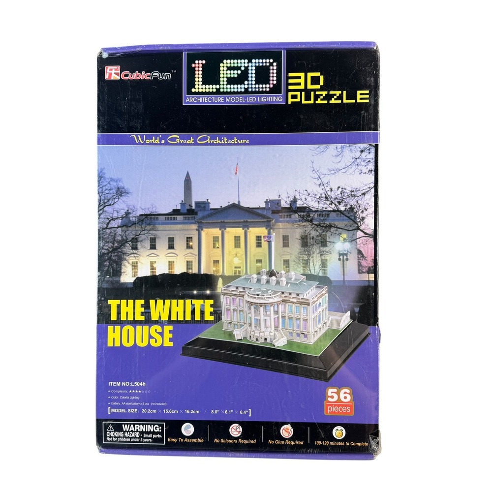 CubicFun LED‎ 3D Puzzle The White House Architecture Model Kit L504h 56 Pieces